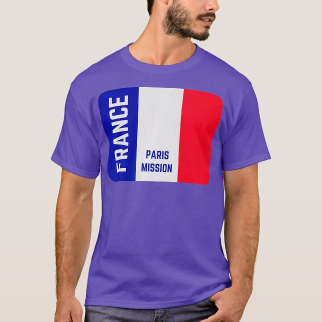Frankrike Paris LDS Mormon Uppdrag missionär T Shirt (Framsida)