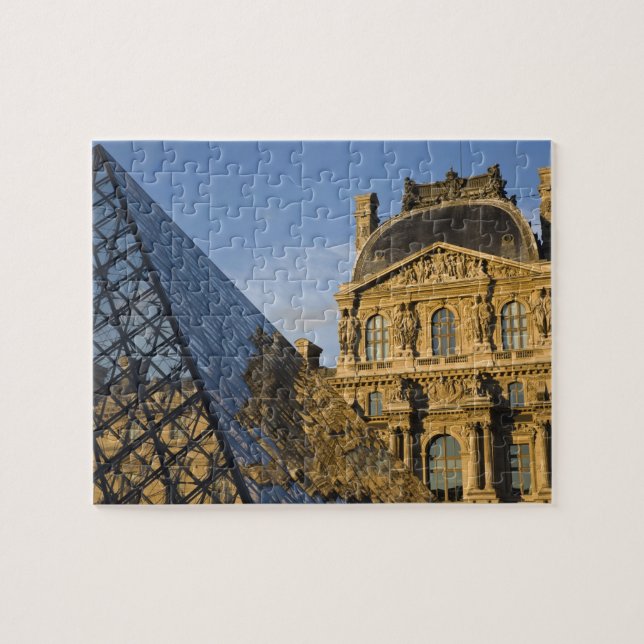 Frankrike, Paris, Louvre Museum och Pyramid Pussel (Horisontell)