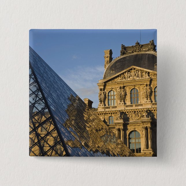 Frankrike, Paris, Louvre Museum och pyramiden, Knapp (Framsida)