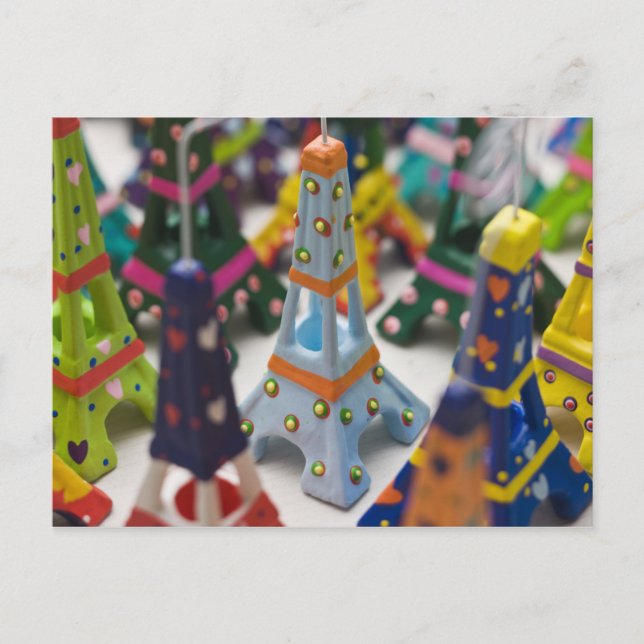 Frankrike, Paris, Miniature Eiffel Torn Vykort (Framsida)