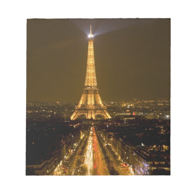 Frankrike, Paris. Nattlig vy av Eiffeltornet Anteckningsblock (Framsida)