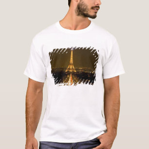 Frankrike, Paris. Nattlig vy av Eiffeltornet T-shirt