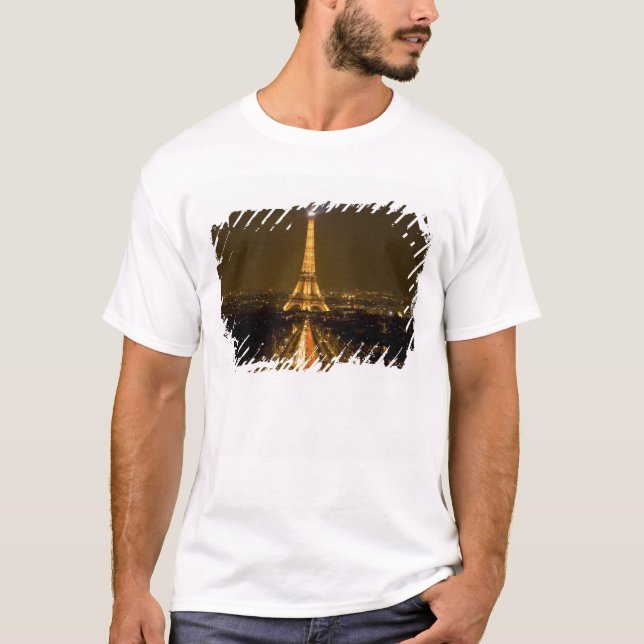 Frankrike, Paris. Översikt över Eiffel Torn i Natt T-shirt (Framsida)