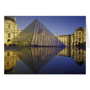 FRANKRIKE, Paris Reflektion, Pyramid. Louvren Hälsningskort