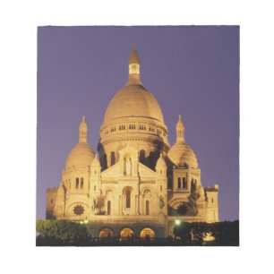 Frankrike, Paris, Sacré-Coeur i skymningen. Anteckningsblock