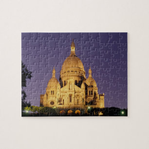 Frankrike, Paris, Sacré-Coeur i skymningen. Pussel