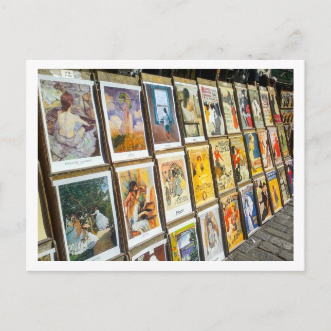 Frankrike Paris Stadsscen Montmartre Område Konst Vykort (Framsida)