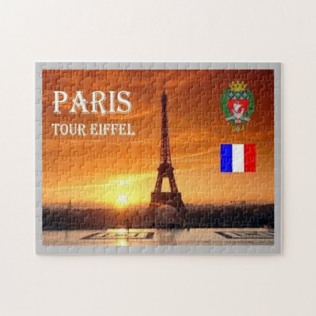 Frankrike - Paris - Tour Eiffel - Jigszawa Puzzle Pussel (Horisontell)