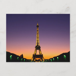 Frankrike, Paris, Tour Eiffel vid solnedgång. Vykort