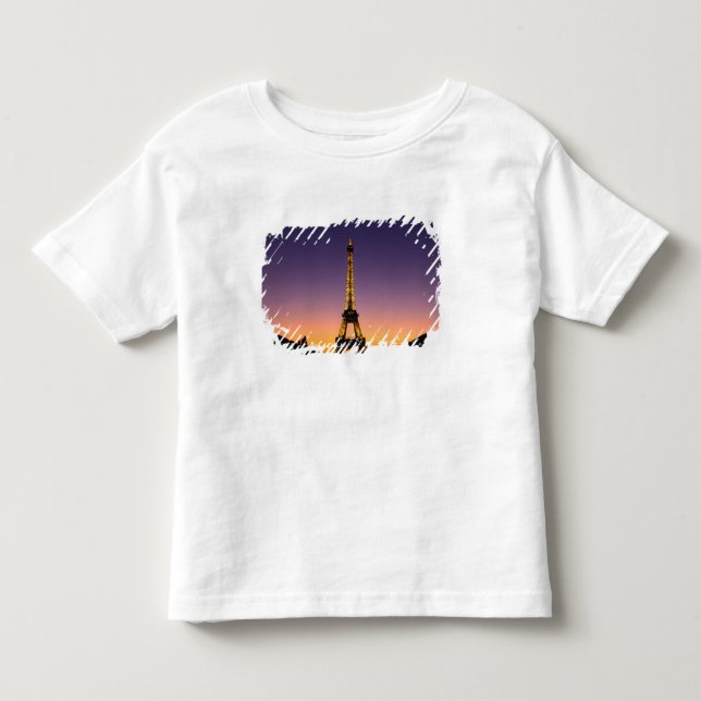 Frankrike, Paris, Tour Eiffel vid solnedgången. T-shirt (Framsida)