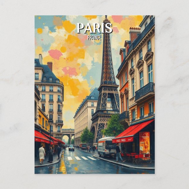 frankrike PARIS-Vintage Vykort (Framsida)