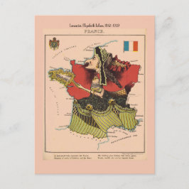 Frankrike Pictorial kartor Vykort