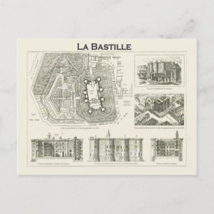 Frankrike, plan och bilder i Bastille Vykort