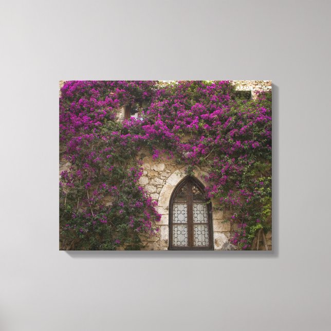 Frankrike, Provence, Eze. Bright rosa Canvastryck (Framsida)