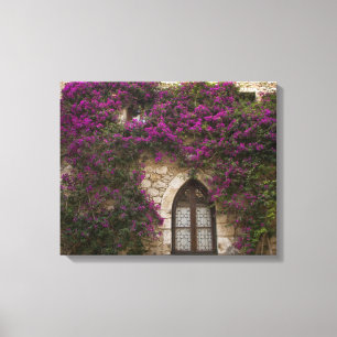 Frankrike, Provence, Eze. Ljus rosa Canvastryck