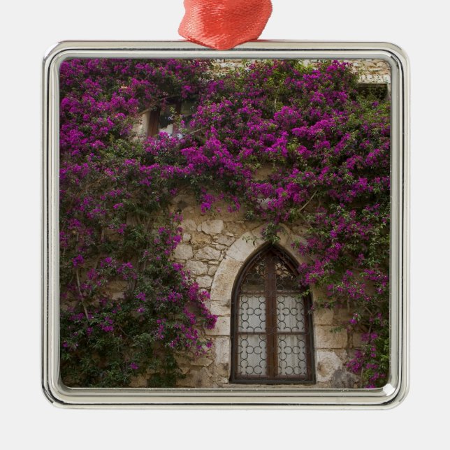 Frankrike, Provence, Eze. Ljus rosa Julgransprydnad Metall (Framsidan)