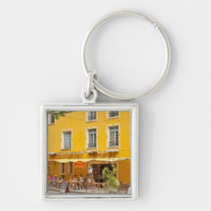 Frankrike, Provence, Moustiers-Ste-Marie. Kredit Fyrkantig Silverfärgad Nyckelring