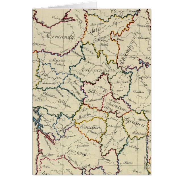 Frankrike-provinser Hälsningskort (Framsidan)