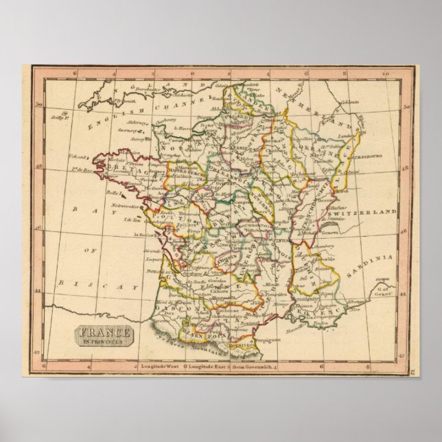 Frankrike, provinserna poster (Framsidan)