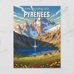 Frankrike Pyrenées nationalpark Travel Vykort