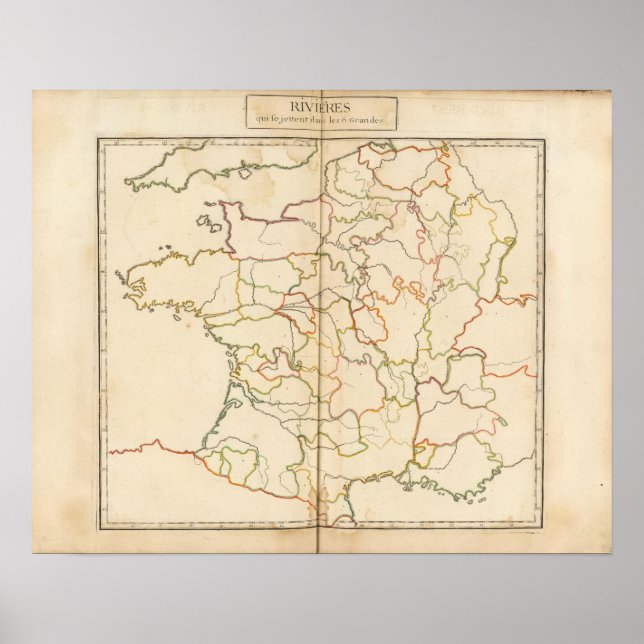 Frankrike Reivers kontur Poster (Framsidan)