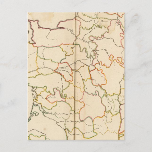 Frankrike Reivers kontur Vykort (Framsida)