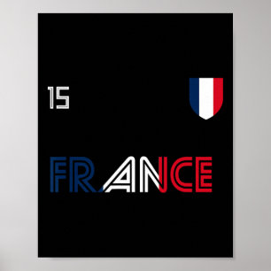 Frankrike Retro Fotboll Fransk Flagga Poster
