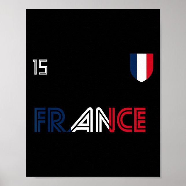 Frankrike Retro Fotboll Fransk Flagga  Poster (Framsidan)