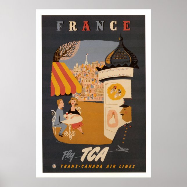Frankrike Retro Travel Poster (Framsidan)