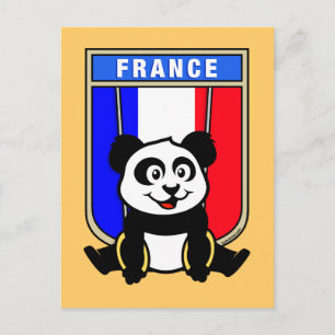 Frankrike Ringar Panda Vykort