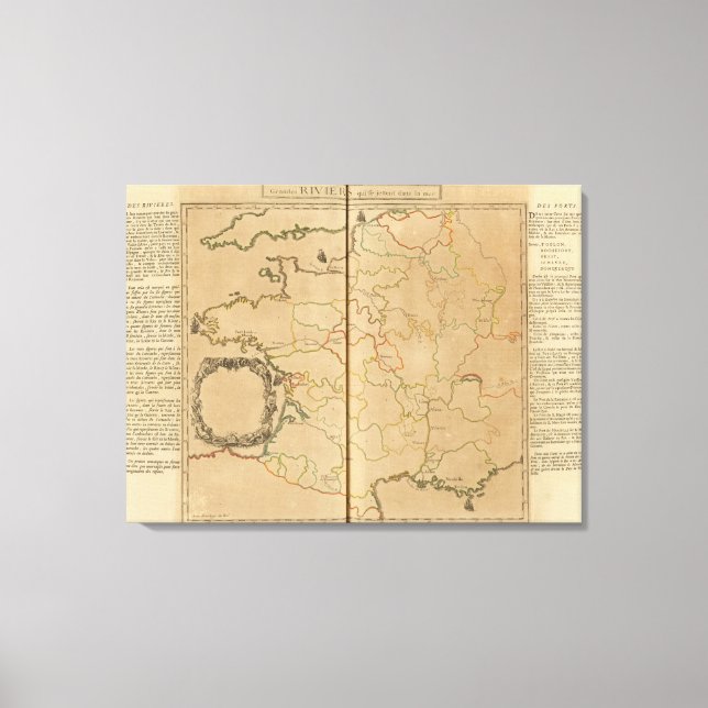 Frankrike Rivers Canvastryck (Framsida)