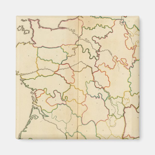 Frankrike Rivers kontur Magnet (Framsidan)