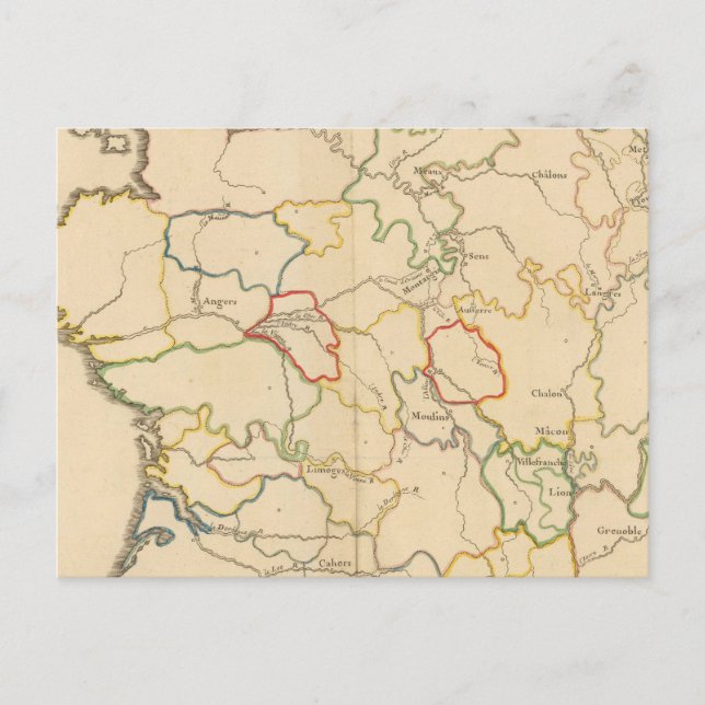 Frankrike Rivers Vykort (Framsida)
