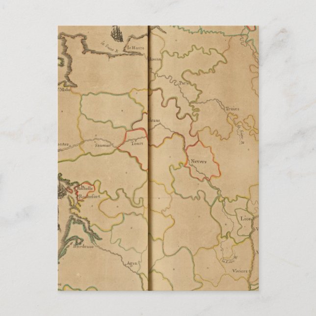 Frankrike Rivers Vykort (Framsida)