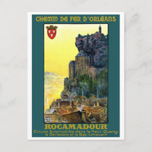 Frankrike Rocamadour Vintage resor Poster återstäl Vykort