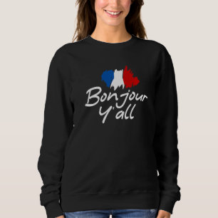 Frankrike Roots Fransk Bonjour Y'all T Shirt