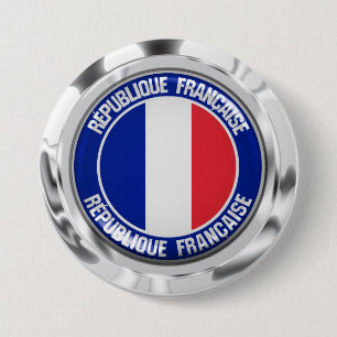Frankrike Round Emblem Knapp