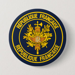 Frankrike Round Emblem Knapp