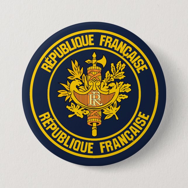 Frankrike Round Emblem Knapp (Framsida)