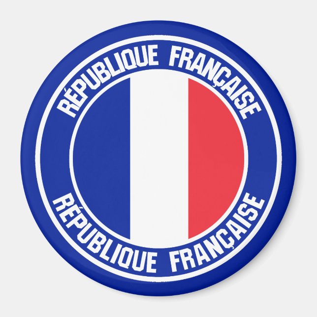 Frankrike Round Emblem Magnet (Framsidan)