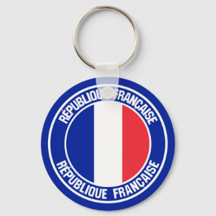 Frankrike Round Emblem Nyckelring