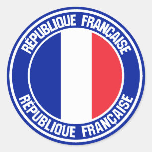Frankrike Round Emblem Runt Klistermärke