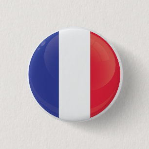 Frankrike Round Icon Flagga Knapp