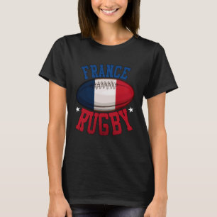 Frankrike Rugby Sports Player Fransk Fläkt T Shirt