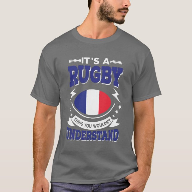 Frankrike Rugby T Shirt (Framsida)