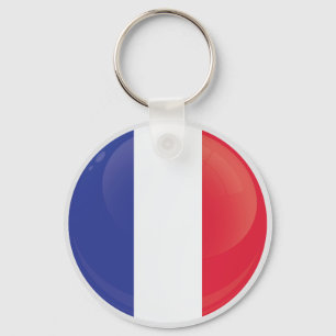 Frankrike Rund ikon flagga Nyckelring