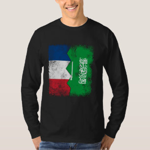 Frankrike Saudiarabien Flaggor Halvsaudisk Fransk T Shirt