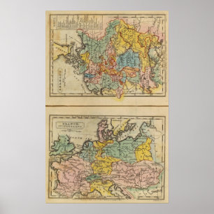 Frankrike, Schweiz, Tyskland Poster