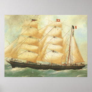 Frankrike, segling frakt Belem 1902 Poster