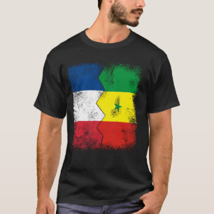 Frankrike Senegal Flaggor Halvsenegalesisk Fransk T Shirt